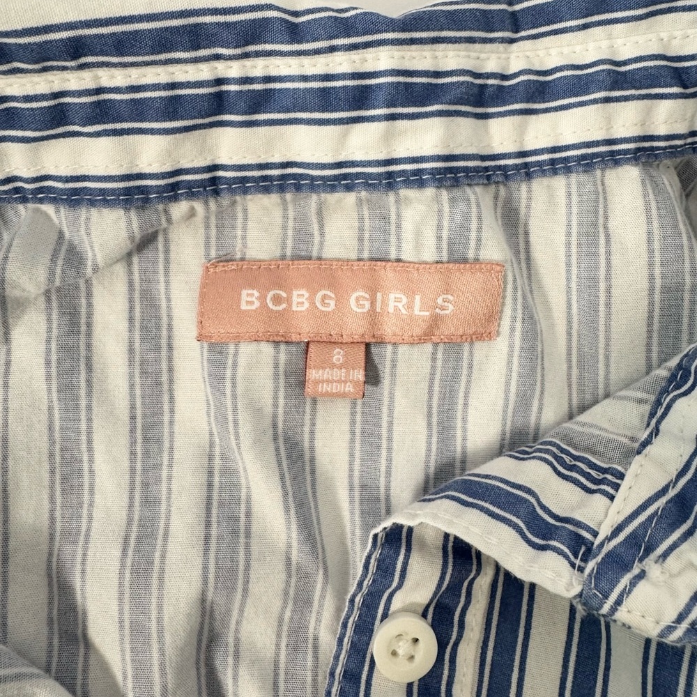 BCBGirls Navy and White Striped Casual Dress Sz 8 - Picture 8 of 8